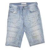 ANGELO LITRICO Mens Shorts Blue Casual M W34 Long Length Patchwork