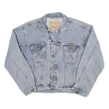 WRANGLER Mens Blue Cotton Blend Denim Jacket M Button Closure Classic Western