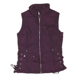 CALVIN KLEIN Womens Purple Puffer Jacket S Polyester Blend Zip Waist Detail