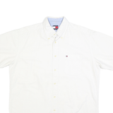 TOMMY HILFIGER Mens White Classic Fit Cotton Button Shirt M Casual Smart