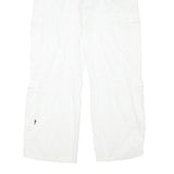 YES OR NO Mens Cotton Blend White Relaxed Zip Trousers W32 L31 Cargo Style