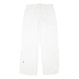 YES OR NO Mens Cotton Blend White Relaxed Zip Trousers W32 L31 Cargo Style