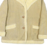 TOWN'N RANCH Womens Beige Cream Button Jacket M Cotton Blend Shearling Style