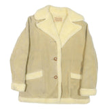 TOWN'N RANCH Womens Beige Cream Button Jacket M Cotton Blend Shearling Style