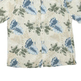 CROFT & BARROW Mens Cream Green & Blue Hawaiian Shirt XL Cotton Blend Casual