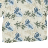 CROFT & BARROW Mens Cream Green & Blue Hawaiian Shirt XL Cotton Blend Casual