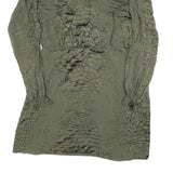 REISS Womens Green Polyester Blend Day Dress UK 12 Textured Long Sleeve Midi