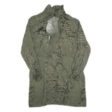 REISS Womens Green Polyester Blend Day Dress UK 12 Textured Long Sleeve Midi