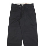 DICKIES Mens Black Cotton Blend Relaxed Straight Trousers W30 L30 Workwear Zip