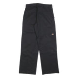 DICKIES Mens Black Cotton Blend Relaxed Straight Trousers W30 L30 Workwear Zip
