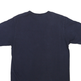 CHAMPION Mens Navy Graphic T-Shirt L Short Sleeve Crew Neck Cotton Blend Casual
