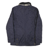 BARBOUR Womens Navy Quilted Jacket UK 10 Polyester Blend Zip Classic Outerwear