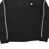 STARTER Mens Black Zip Track Jacket XL Polyester Blend Plain Sports Casual