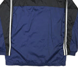 ADIDAS Womens Blue & Black Nylon Track Jacket XL Zip Casual Sport Retro