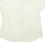 COLUMBIA Womens White & Green Check Shirt L Lightweight Casual Outdoor Summer