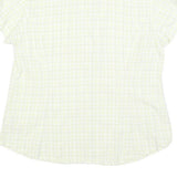 COLUMBIA Womens White & Green Check Shirt L Lightweight Casual Outdoor Summer
