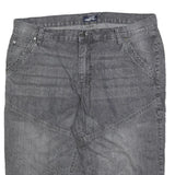 ARIZONA JEAN COMPANY Mens Grey Casual Denim Shorts XL W38 Relaxed Fit Reflective
