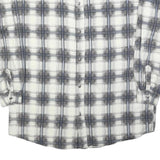 HAMLET Mens White & Grey Check Shirt L Cotton Blend Long Sleeve Button Closure