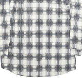 HAMLET Mens White & Grey Check Shirt L Cotton Blend Long Sleeve Button Closure
