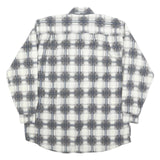 HAMLET Mens White & Grey Check Shirt L Cotton Blend Long Sleeve Button Closure