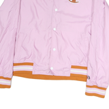 CHAMPION Womens Pink & Orange Coach Jacket 2XL Nylon Button Logo Sportswear