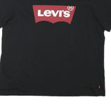 LEVI'S Mens Black Graphic T-Shirt 2XL Short Sleeve Crew Neck Cotton Blend