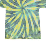 GILDAN Mens Yellow & Green Tie Dye T-Shirt L Short Sleeve Crew Neck Casual