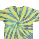 GILDAN Mens Yellow & Green Tie Dye T-Shirt L Short Sleeve Crew Neck Casual