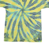 GILDAN Mens Yellow & Green Tie Dye T-Shirt L Short Sleeve Crew Neck Casual