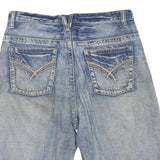 ROUTE 66 Mens Denim Blue Casual Shorts M W34 Cotton Blend Distressed