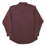 TOMMY HILFIGER Mens Maroon Check Shirt L Button Down Casual Cotton Blend