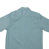WRANGLER Mens Blue Cotton Blend Short Sleeve Shirt M Casual Utility Workwear
