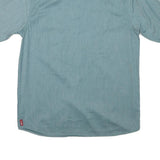 WRANGLER Mens Blue Cotton Blend Short Sleeve Shirt M Casual Utility Workwear