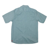 WRANGLER Mens Blue Cotton Blend Short Sleeve Shirt M Casual Utility Workwear
