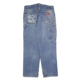 DICKIES Mens Relaxed Blue Denim Jeans W36 L32 Zip Closure Casual Workwear