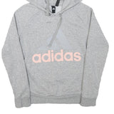 ADIDAS Girls Grey Hoodie XS Cotton Blend Casual Sweatshirt