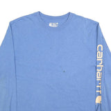 CARHARTT Mens Blue Graphic T-Shirt M Long Sleeve Crew Neck Logo Print