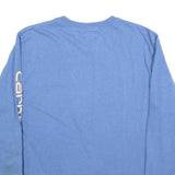 CARHARTT Mens Blue Graphic T-Shirt M Long Sleeve Crew Neck Logo Print
