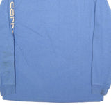 CARHARTT Mens Blue Graphic T-Shirt M Long Sleeve Crew Neck Logo Print