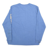 CARHARTT Mens Blue Graphic T-Shirt M Long Sleeve Crew Neck Logo Print