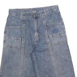 Mens Blue Casual Denim Style Cotton Blend Shorts M W32 Loose Fit
