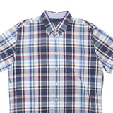 TOMMY HILFIGER Mens Blue & White Check Shirt L Button-Down Cotton Casual Summer
