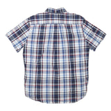 TOMMY HILFIGER Mens Blue & White Check Shirt L Button-Down Cotton Casual Summer