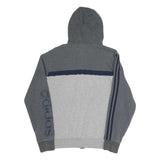 ADIDAS Mens Grey & Navy Full Zip Hoodie S Casual Sports Sweatshirt