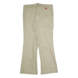 DICKIES Womens Beige Cotton Blend Regular Straight Trousers W35 L30 Workwear