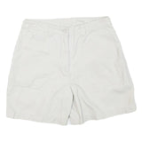 BASIC EDITION Womens White Casual Cotton Blend Shorts L W29 Summer Relaxed Fit