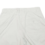 BASIC EDITION Womens White Casual Cotton Blend Shorts L W29 Summer Relaxed Fit