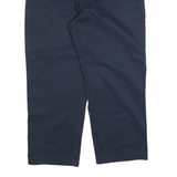 DICKIES Mens Cotton Blend Navy Regular Straight Trousers W40 L30 Workwear Zip