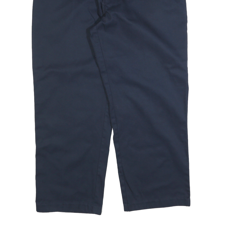 DICKIES Mens Cotton Blend Navy Regular Straight Trousers W40 L30 Workwear Zip