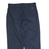 DICKIES Mens Cotton Blend Navy Regular Straight Trousers W40 L30 Workwear Zip